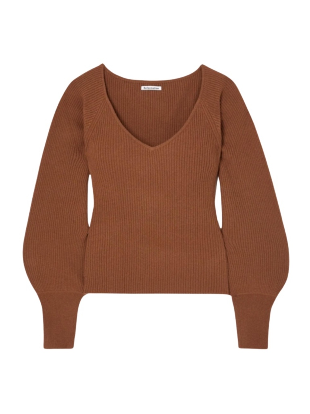 NEW Reformation Hart Cashmere Sweater Cinnamon Large